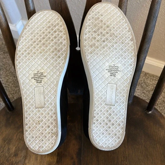 Express Black Slip-On Sneaker Wedge Heel - Picture 4 of 4